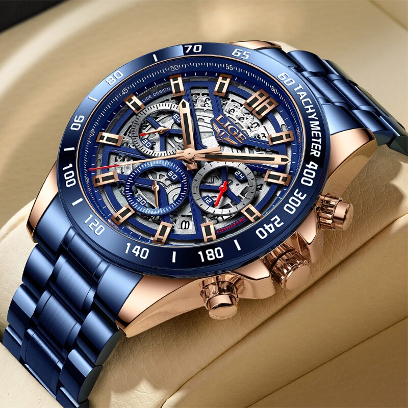 LIGE 2024 New Men Watch Top Br - Luxury Watch Investment ulasan dan harga