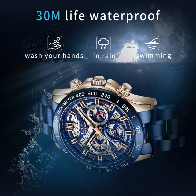 LIGE 2024 New Men Watch Top Br - Luxury Watch Investment ulasan dan harga