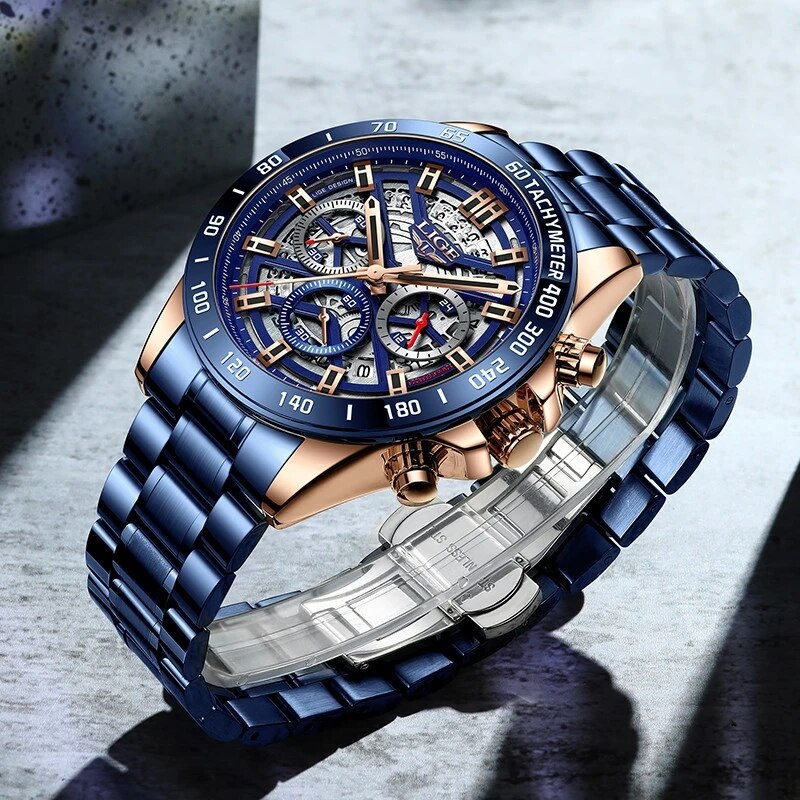 LIGE 2024 New Men Watch Top Br - Luxury Watch Investment ulasan dan harga