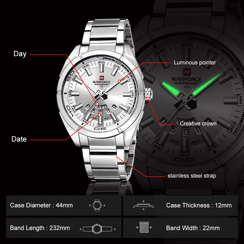 NAVIFORCE Brand Men Watches Fu - Luxury Watch Investment ulasan dan harga